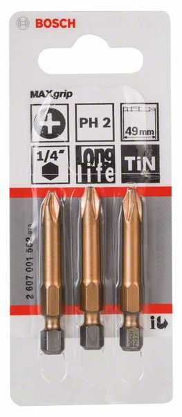 Бита BOSCH РН2 49мм TIN (3шт)