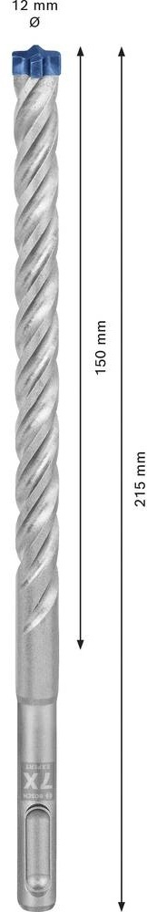 Бур BOSCH SDS plus-7X д/арм.бетона 12x150x215мм Expert (10)