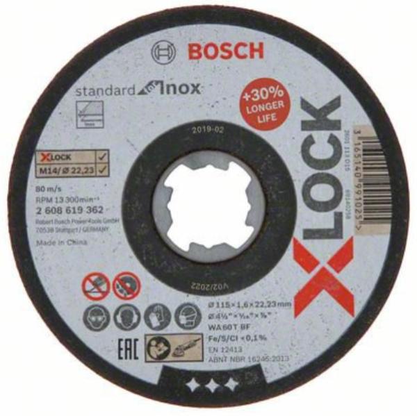 X-LOCK Отрезной диск  Standard for Inox 115x1.6x22.23мм прямой