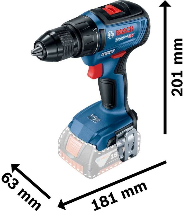 Дрель-шуруповерт BOSCH GSR 18V-50 без аккумулятора