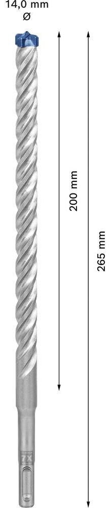 Бур BOSCH SDS plus-7X д/арм.бетона 14x200x265мм Expert