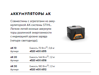 Аккумулятор AK 10 STIHL - STIHL