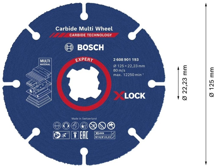 Круг отрезной по дереву для УШМ 125 ММ Expert X-LOCK