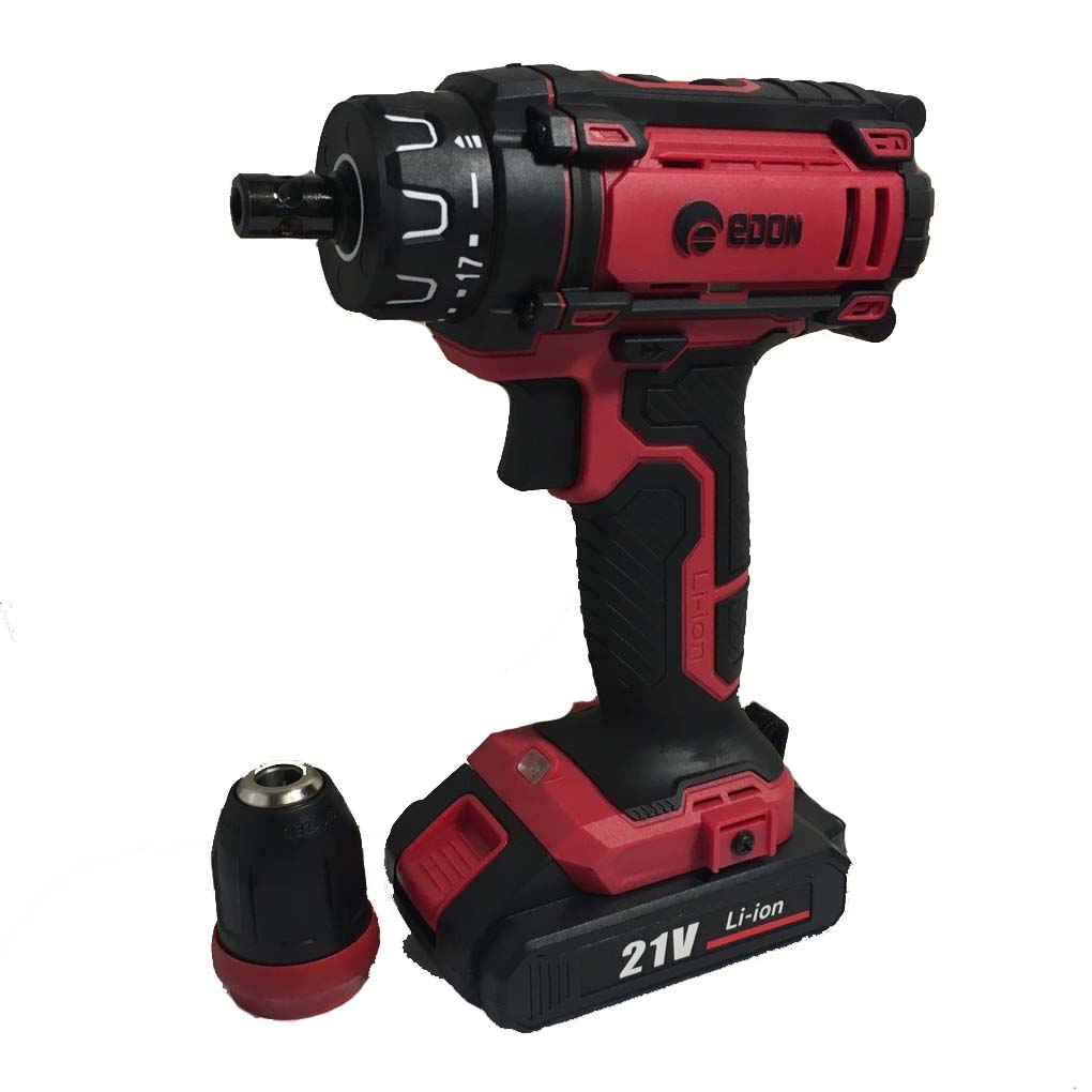 Аккумуляторный шуруповерт Edon-AD 21 AUN с функцией удара