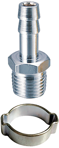 FUBAG Переходник 1/4"M на елочку 6мм с обжимным кольцом 6x11мм, блистер 1 шт