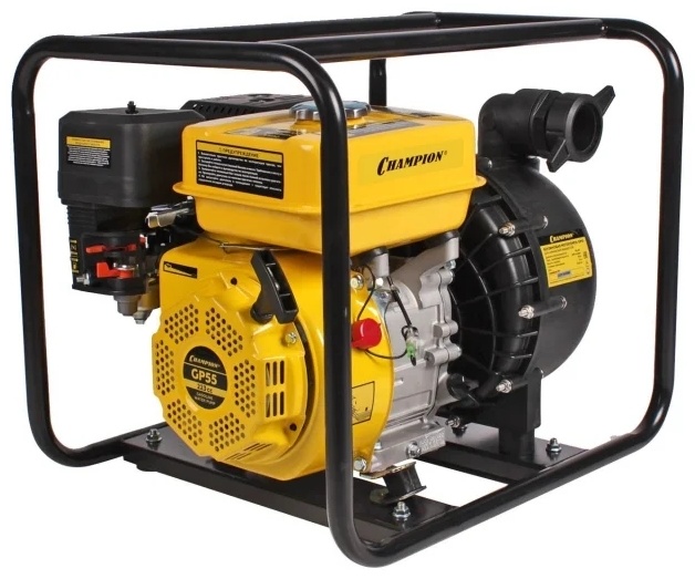 Мотопомпа CHAMPION GP55 (2" хим.жидкости 600л/мин 8/35м 7,5л/с 3,6л,23,8кг)
