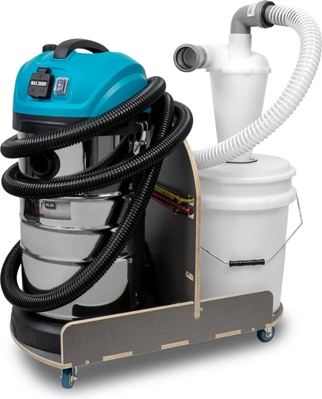 Телега под инвентарь для сбора мусора циклонного типа на емкости 400мм