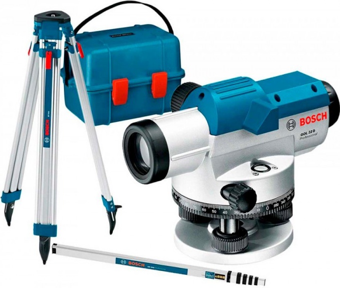 Нивелир оптический BOSCH l GOL 32 D + штатив BT 160 + линейка GR 500