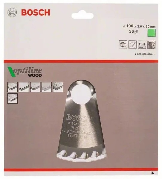 Диск BOSCH циркулярный 190х30 36 OPTILINE