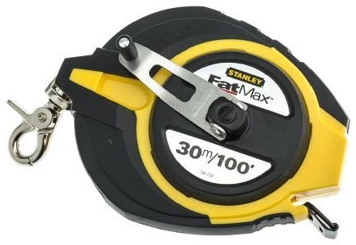 0-34-134 STANLEY  РУЛЕТКА ИЗМЕРИТЕЛЬНАЯ ДЛИННАЯ "FATMAX" С МЕТАЛЛИЧЕСКИМ ПОЛОТНОМ 30М X 10MM