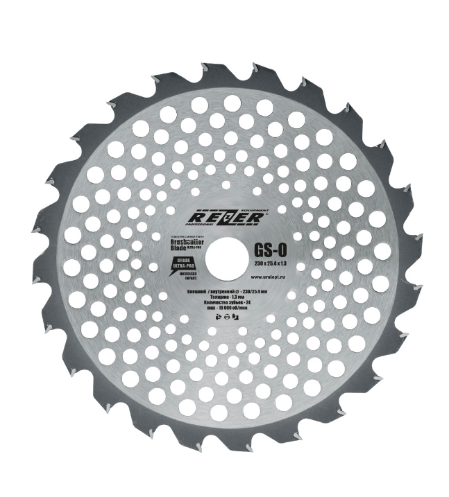 Нож для бензо/электрокосы GS-O Utra-Pro 230х25,4х1,3 24T