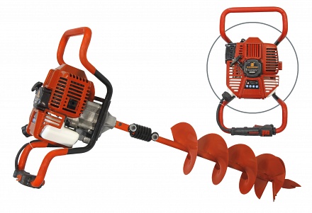 Мотобур CARVER AG-252/200 PRO со шнеком д.200мм,d пос=23мм,52см.куб