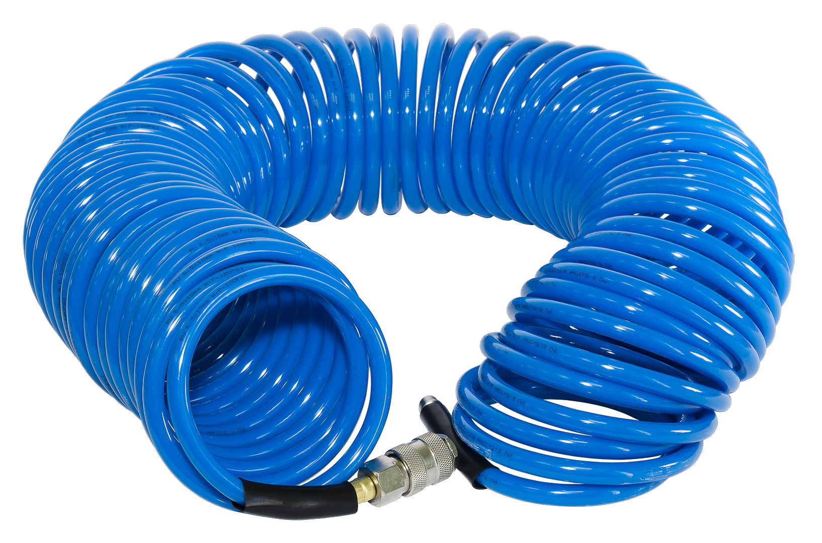 FUBAG Шланг спиральный с фитингами рапид, полиуретан, 15бар, 6x10мм, 15м
