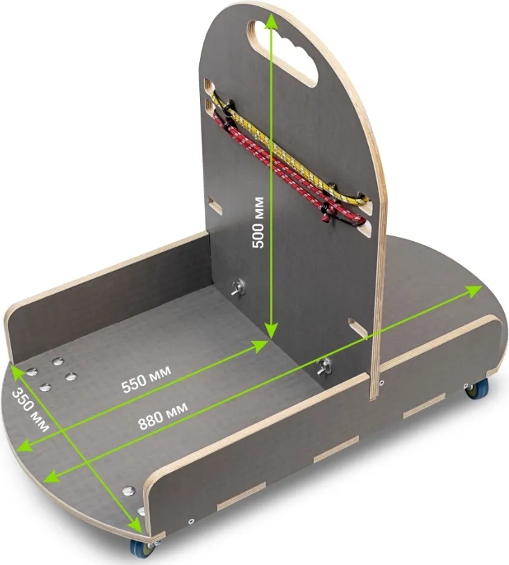 Телега под инвентарь для сбора мусора циклонного типа на емкости 400мм