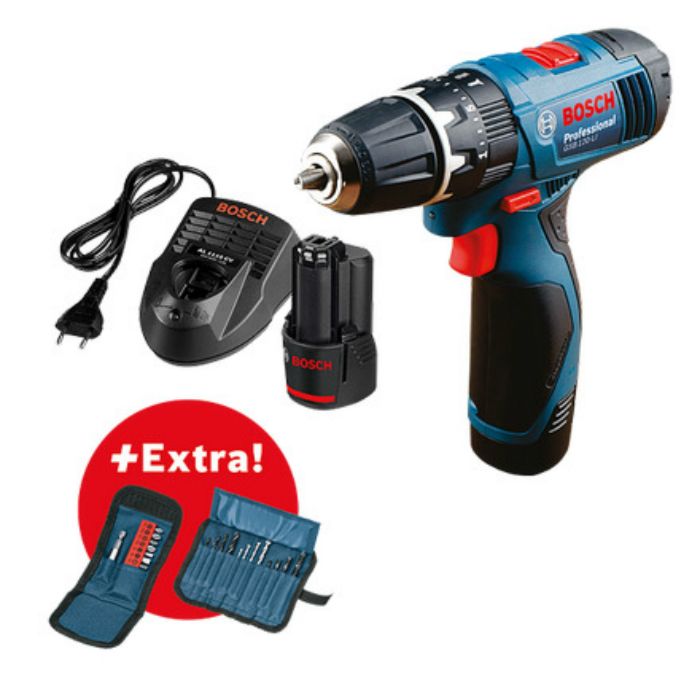 Дрель-шуруповерт BOSCH GSB 120-LI Professional (с 2-мя АКБ, кейс) 