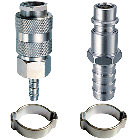 FUBAG Набор: Разъемное соединение рапид (муфта), елочка 6мм + разъемное соединение рапид (штуцер), елочка 6 мм + 2 обжимных кольца 6x11мм, блистер