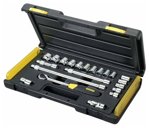 2-85-583 НАБОР ГОЛОВОК ТОРЦЕВЫХ 3/8" С РУКОЯТКОЙ С ХРАПОВЫМ МЕХАНИЗМОМ STANLEY "MICROTOUGH" (21 ПР