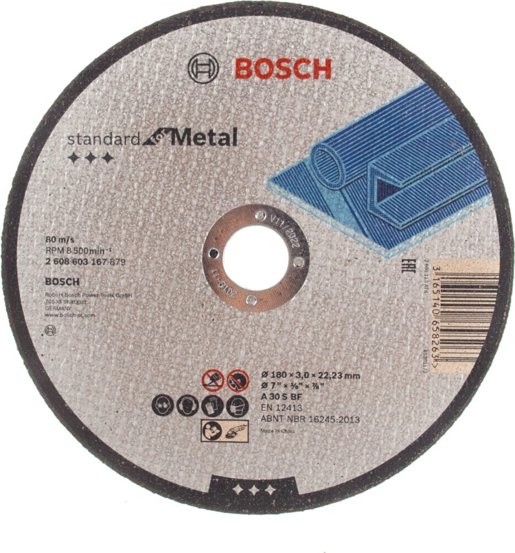 Диск BOSCH отрезной 180х3 прямой по металлу