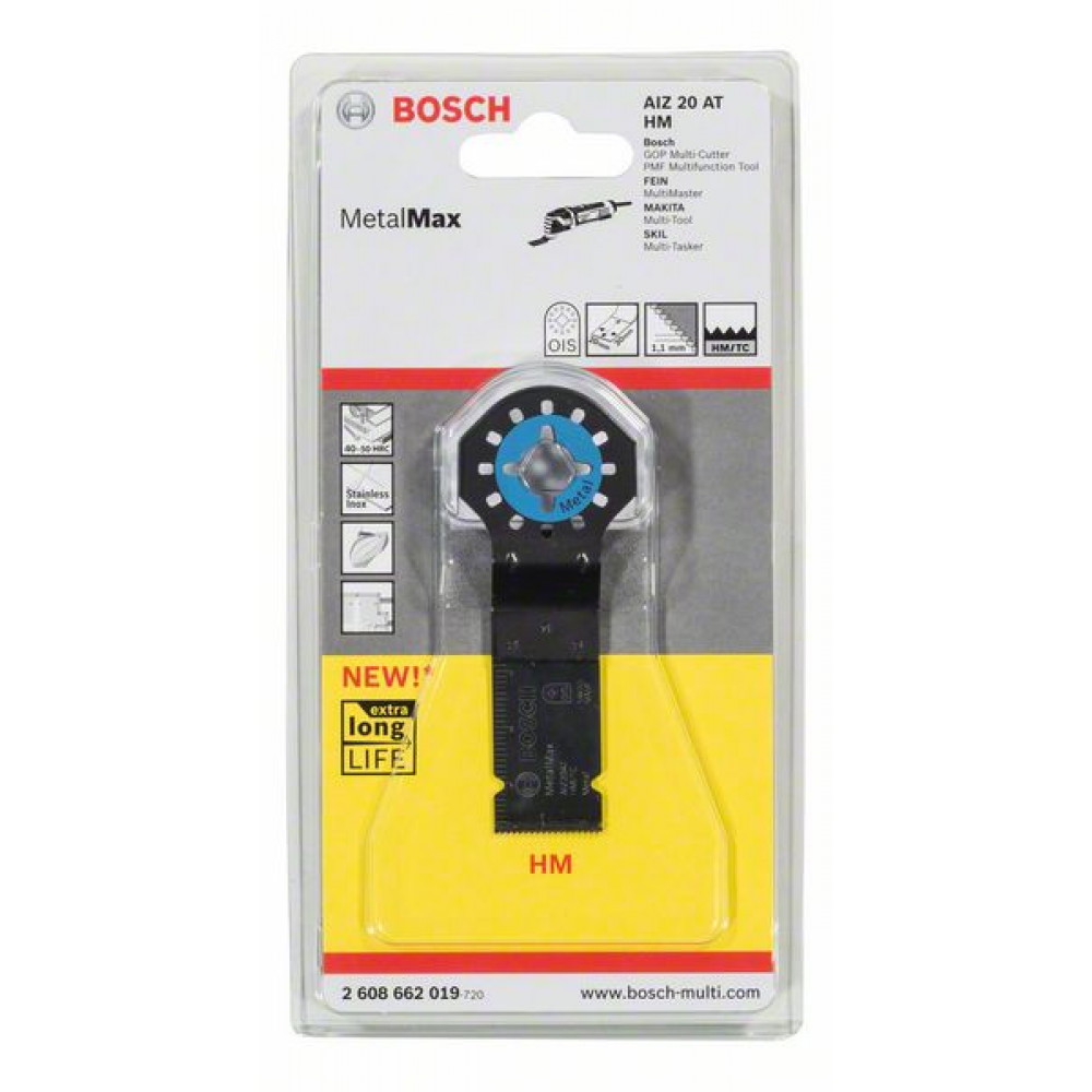 Полотно по металлу BOSCH Starlock с твердосплавными зубьями  Metal Max 20х40мм