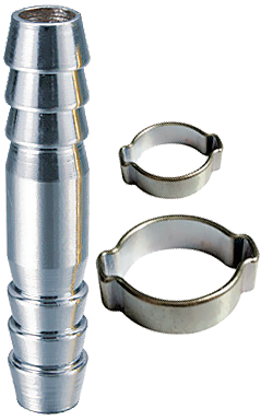 FUBAG Переходник 6мм елочка на елочку с 2- мя обжимными кольцами 6х11мм