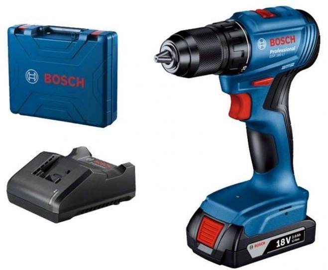 Дрель-шуруповерт GSR 185-Li   1 x 2,0 Ач, GAL 18V-20, кейс BOSCH