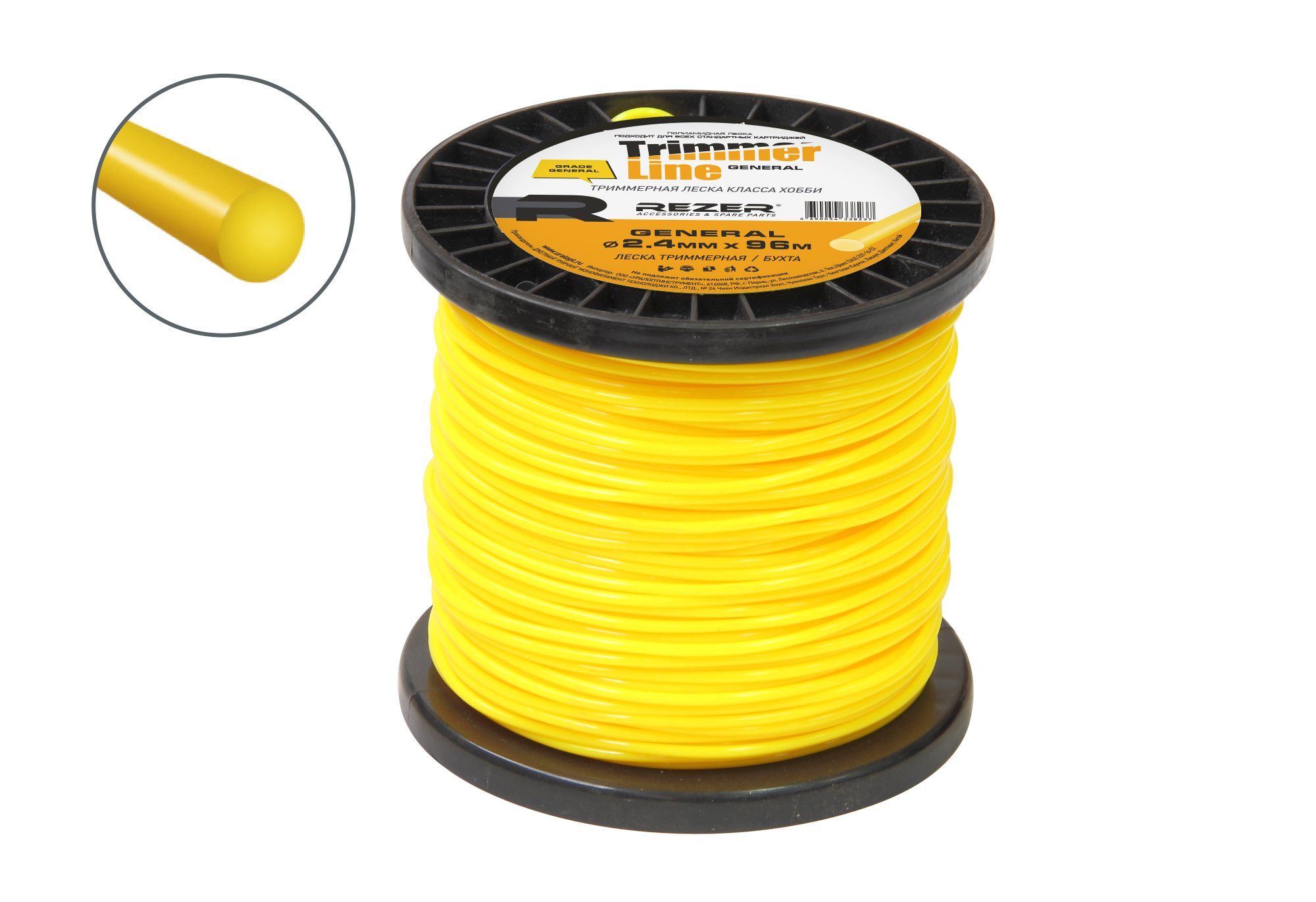 Леска GENERAL 2.4мм 96м кругл. REZER