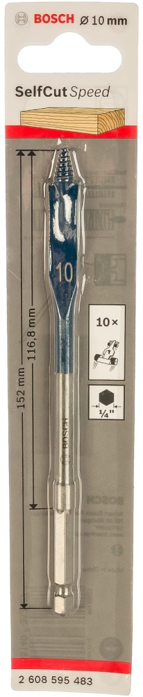 Сверло перьевое BOSCH 10х152