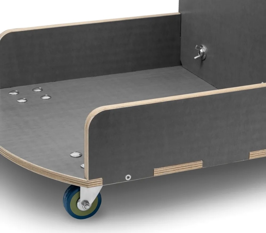 Телега под инвентарь для сбора мусора циклонного типа на емкости 400мм