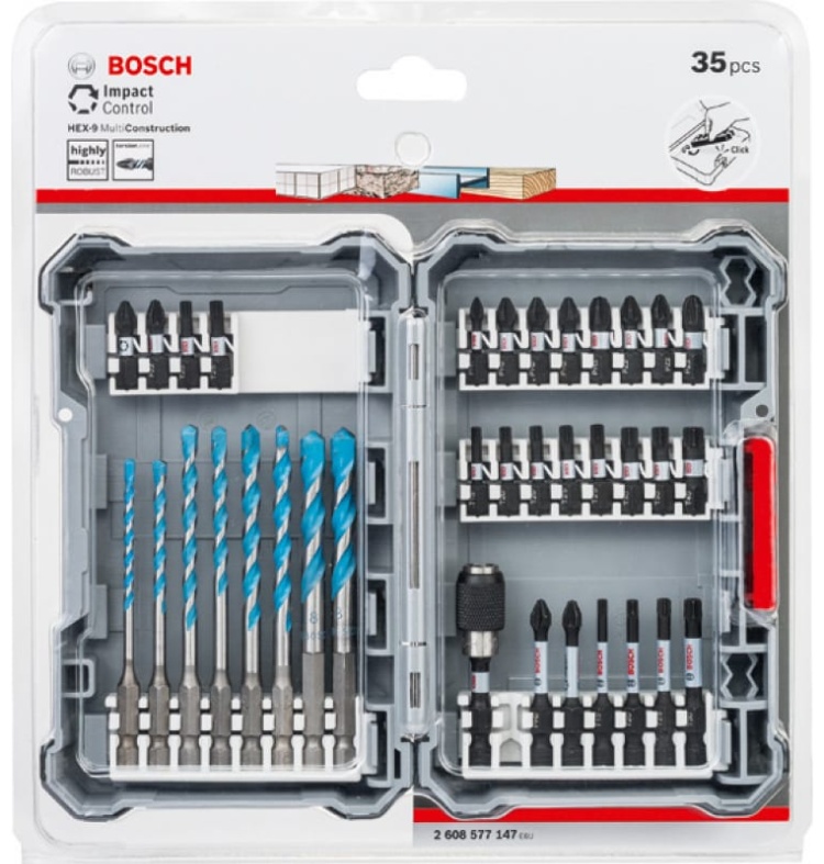 Кейс L–35шт,биты и сверла MultiConstruct BOSCH