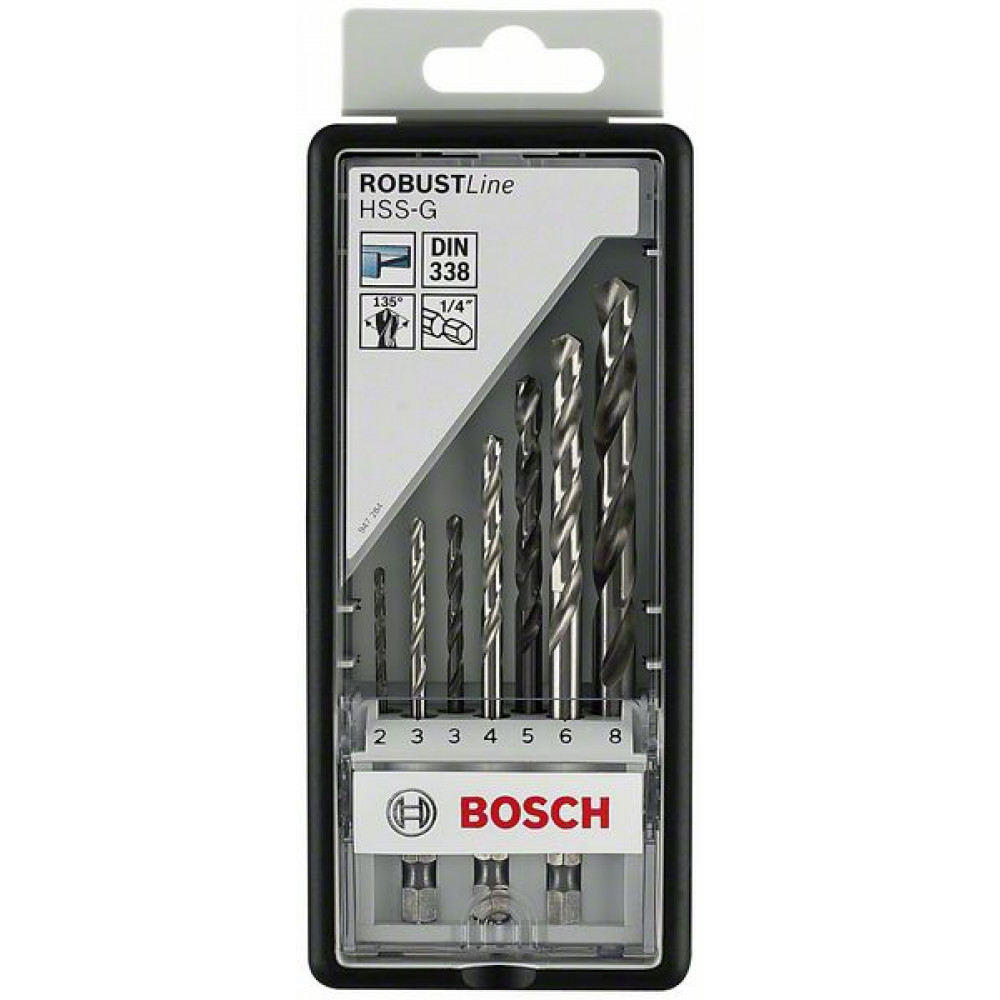 Набор сверел BOSCH Robust Line HSS-G 6гр 1/4" (7шт)