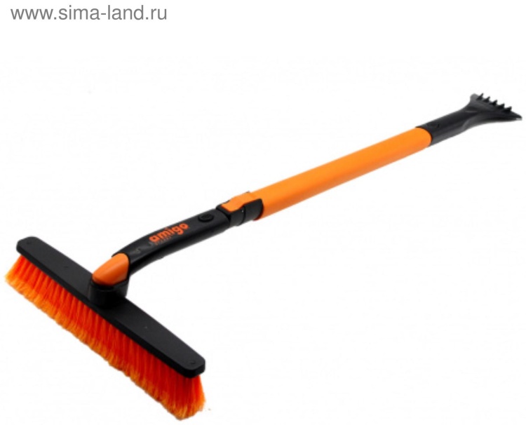 Телескопическая щетка-сметка для снега со скребком TRUPER