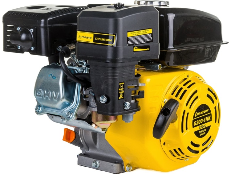 Двигатель CHAMPION G200-1HK (6,5лс/4,8кВт 196см3,19мм шпонка 14,7кг)