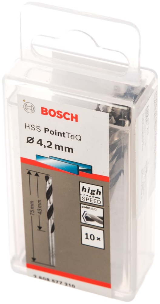 Спиральное сверло BOSCH PointTeQ 4.2mm (10)