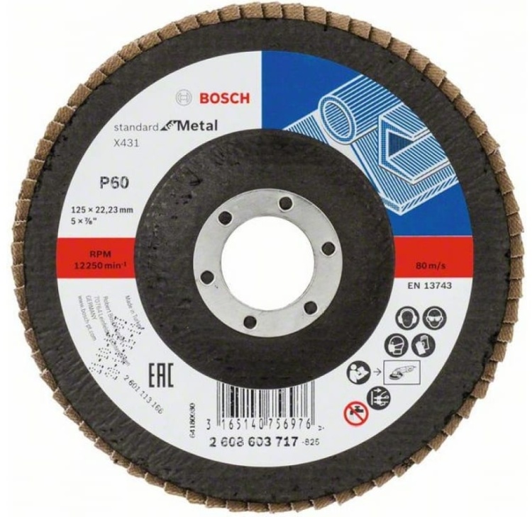 Круг лепесковый Standard or Metal,, Ø125 K60 BOSCH