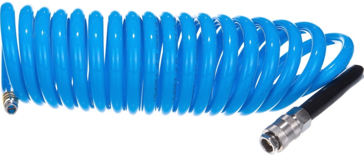 FUBAG Шланг спиральный с фитингами рапид, полиуретан, 15бар, 8x12мм, 5м