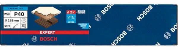 Лист шлифовальный C470 Wood+Paint 19 отв. Ø225 K180 Expert (25) BOSCH