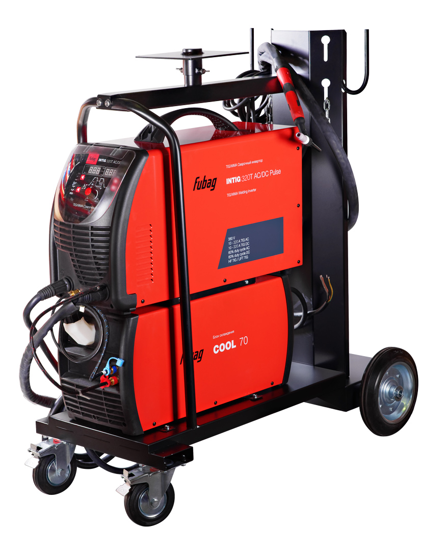 FUBAG Инвертор сварочный INTIG 320 T AC/DC PULSE + горелка FB TIG 18 5P 4m + модуль охлаждения + тележка
