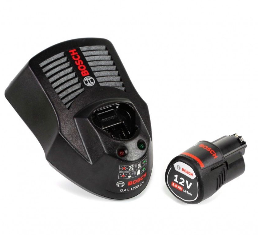 Гайковерт BOSCH GDS 12V-115 + 2 аккумулятора GBA 12V 2.5Ah + Swiss Peak Multitool