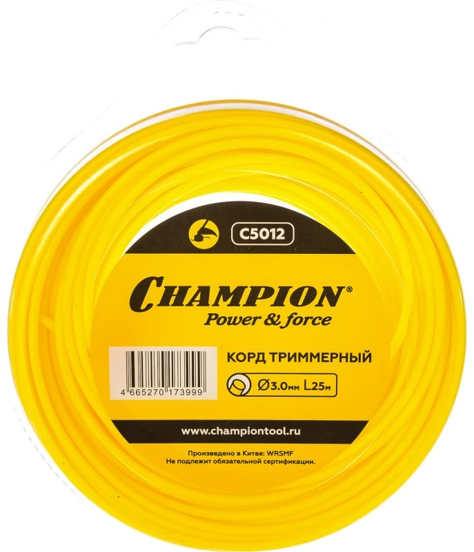 Корд трим.CHAMPION  Round 3.0мм* 25м (круглый), CHAMPION, КИТАЙ, C5012