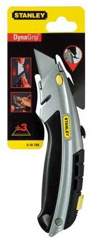 0-10-788 STANLEY НОЖ “DYNAGRIP” С ВЫДВИЖНЫМ ЛЕЗВИЕМ С ФРОНТАЛЬНОЙ ЗАГРУЗКОЙ
