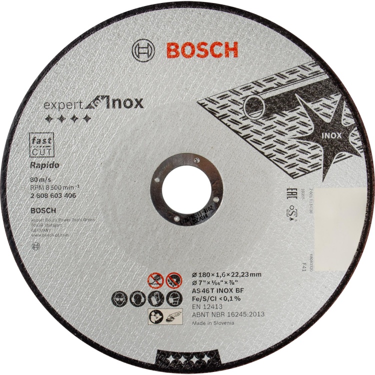 Диск отрезной Standard for Inox 180x1.6 мм BOSCH