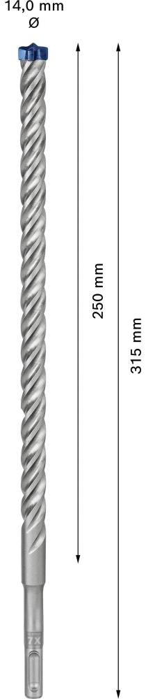Бур BOSCH SDS plus-7X д/арм.бетона  14x250x315мм Expert