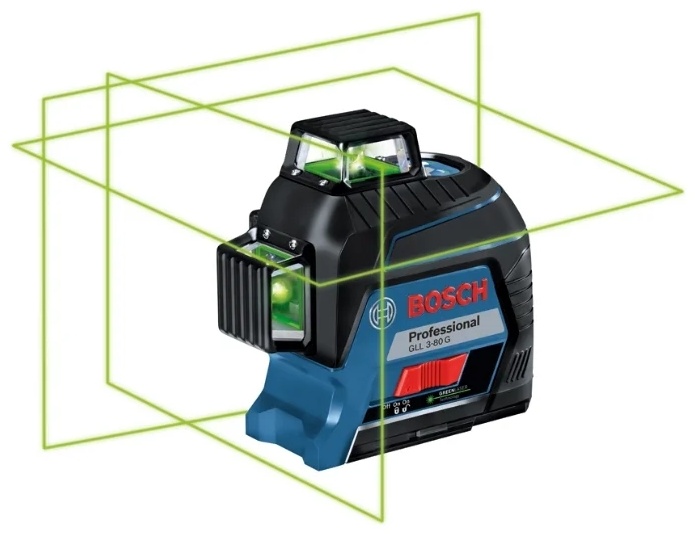 Нивелир лазерный BOSCH GLL 3-80 G+кейс