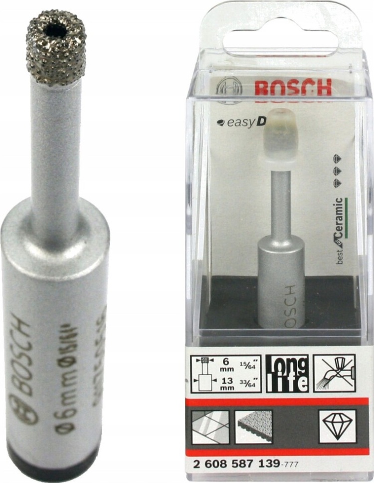 Алмазное сверло BOSCH ЕasyDRY 6 мм