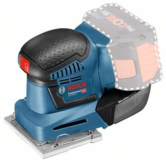 Виброшлифмашина ручная BOSCH GSS 18 V-10 (bare, carton) без аккумулятора