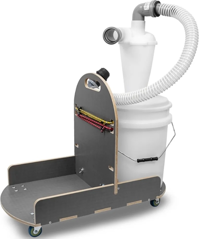 Телега под инвентарь для сбора мусора циклонного типа на емкости 400мм