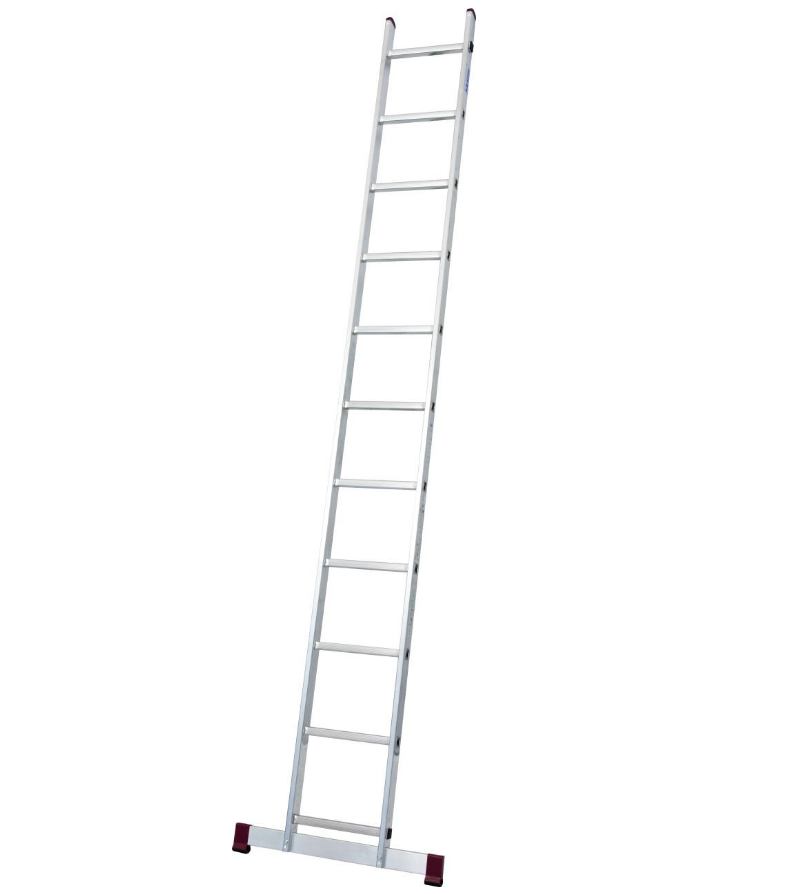 Лестница приставная односекционная алюминиевая с траверсой KRAUSE CORDA 11 ступеней