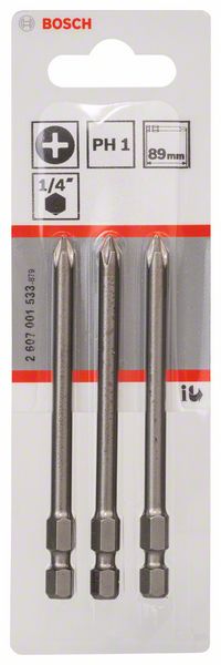 Бита BOSCH 89мм PH1 XH (3шт)